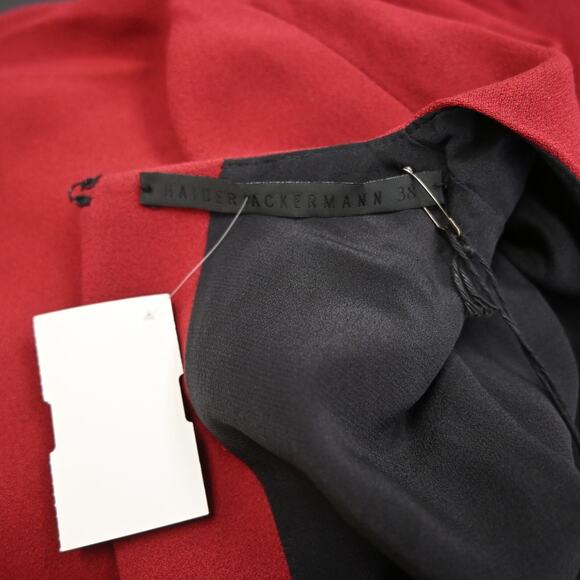 Haider Ackerman Sheath Dress Size 38 US 6 Burgundy Red Long Sleeve Back Keyhole - Picture 9 of 11